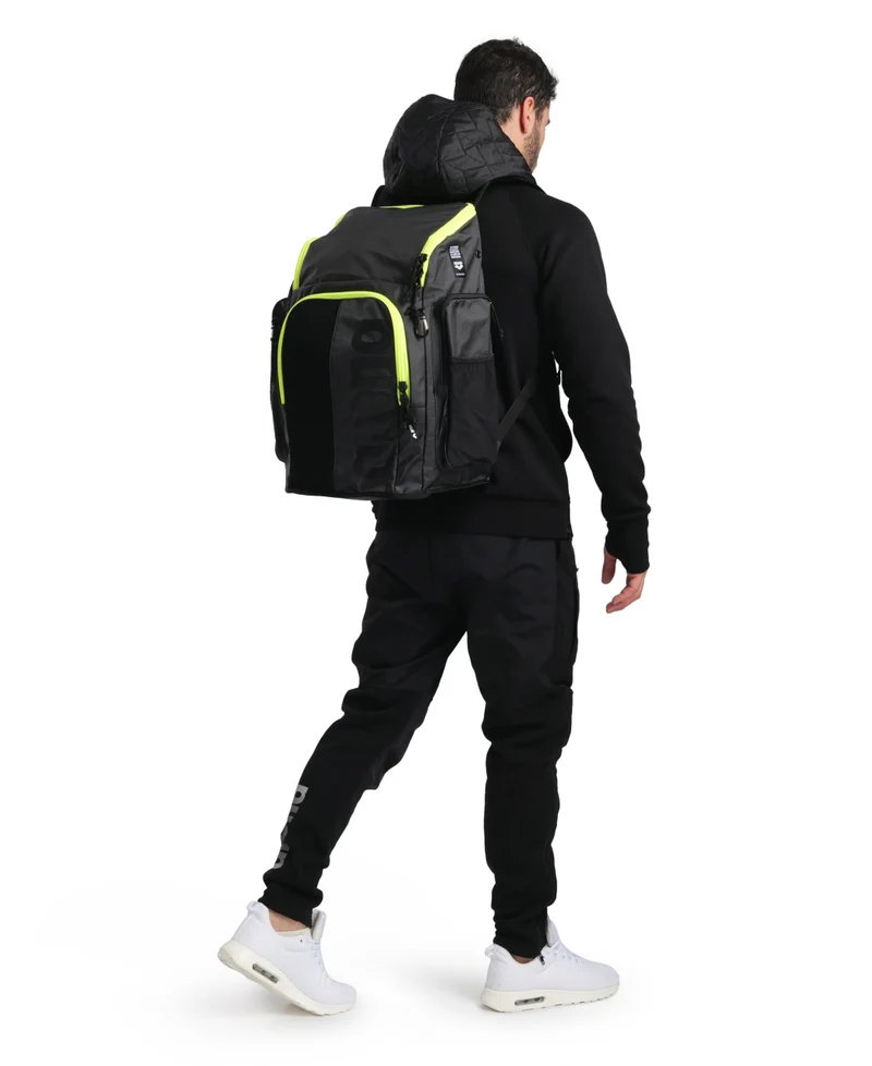 Arena Schwimm Sport Rucksack 45L Spiky III Dark-Smoke-Neon-Yellow