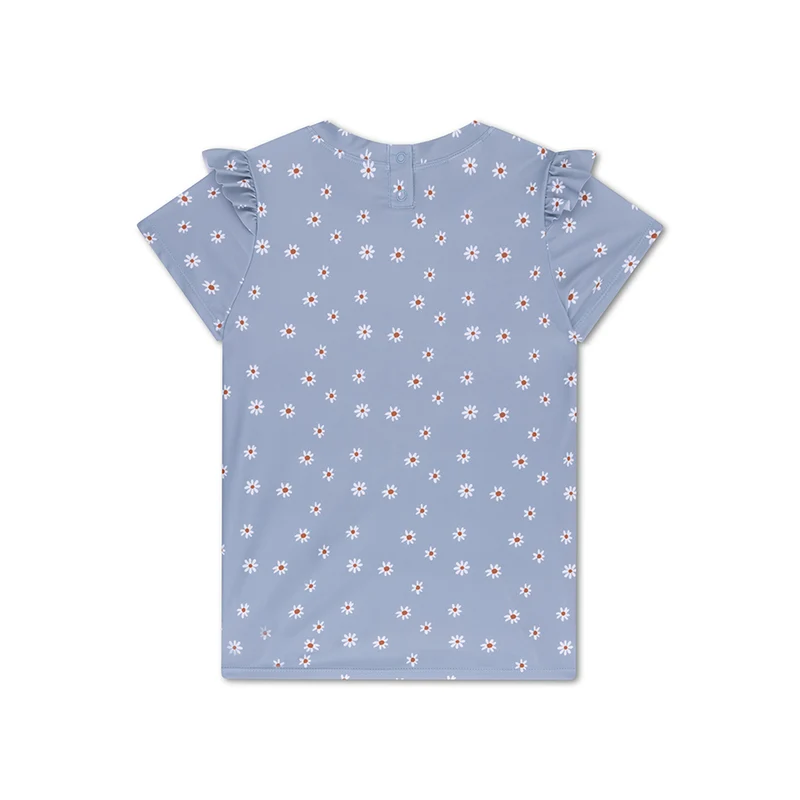 Swimming T-Shirt - Short Sleeve - Blue - Daisy Flower