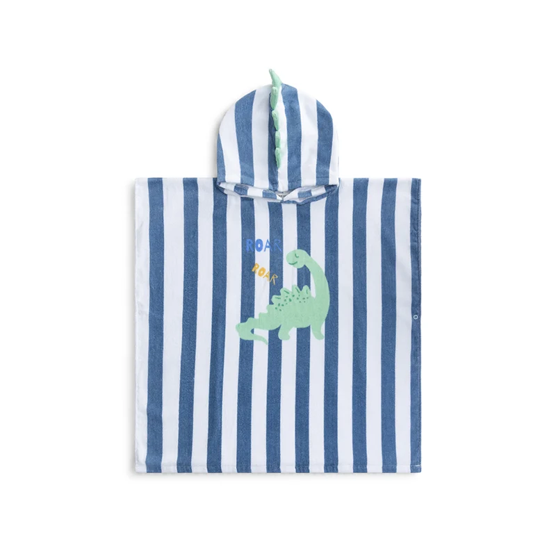 Beach Poncho - Blue - Dino - 65 x 65 cm