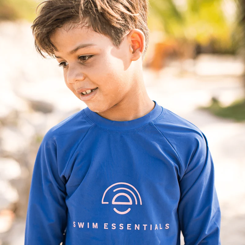Swimming T-Shirt - Long Sleeve - Dark Blue - Pure Tone