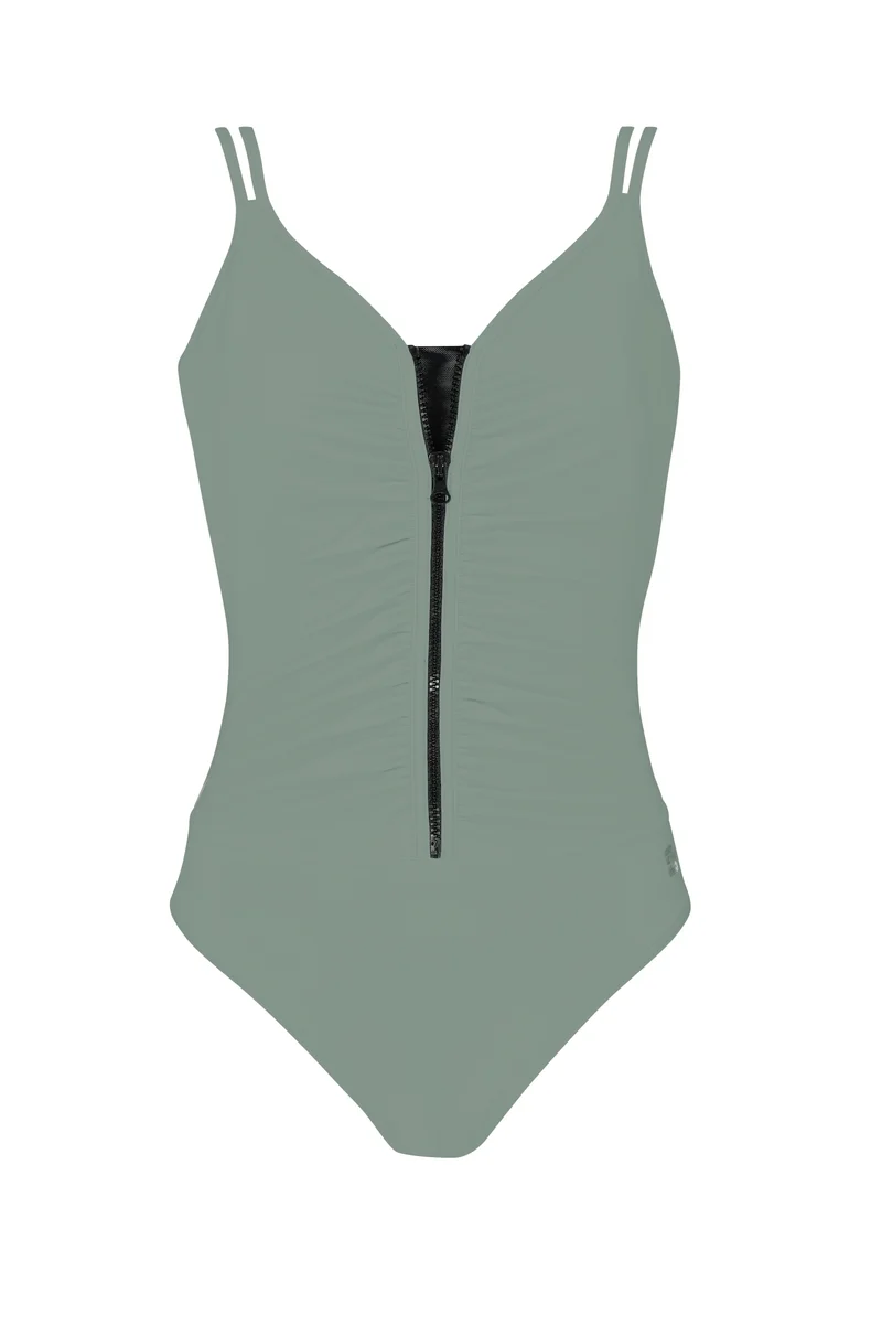 Color Up Zipper Swimsuit