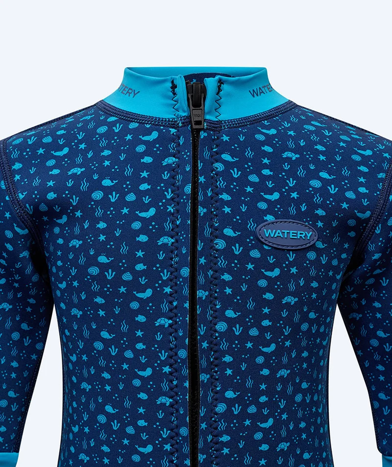 Watery Neoprenanzug für Babys - Tropical Wrap'n Nappy - Atlantic Blue