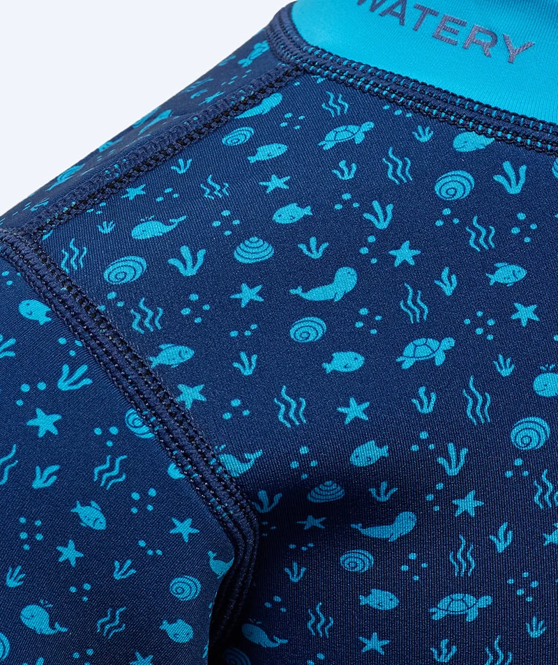 Watery Neoprenanzug für Babys - Tropical Wrap'n Nappy - Atlantic Blue