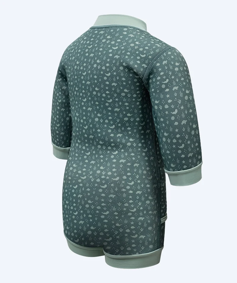 Watery Neoprenanzug für Babys - Tropical Wrap'n Nappy - Grün