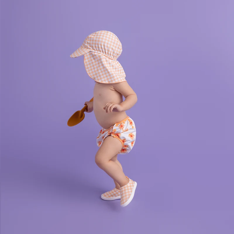 Sun Cap - Orange/White - Sunset Grid