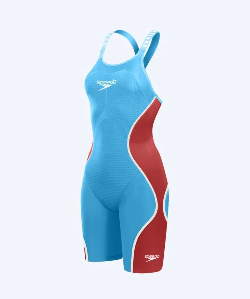 Speedo Wettkampf Badeanzug für Damen - LZR Pure Intent 2.0 - Hellblau/Rot
