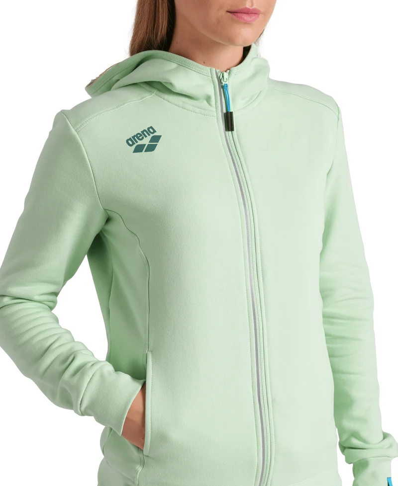 Arena Damen Sport Kapuzenjacke Panel Light Green