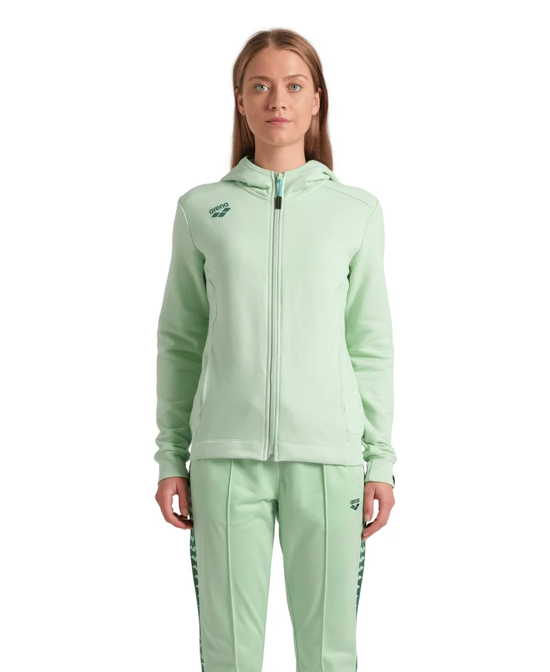Arena Damen Sport Kapuzenjacke Panel Light Green