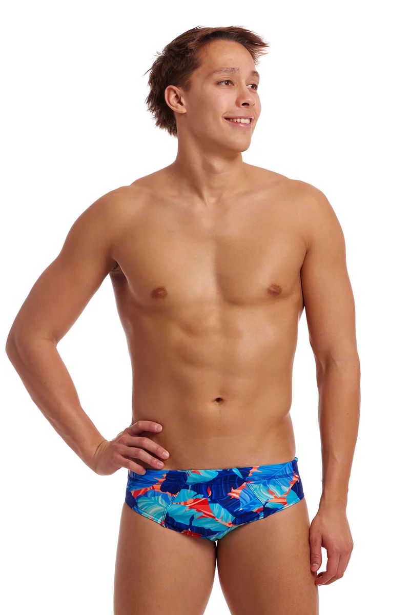Funky Trunks Mens Seamed Briefs Lotsa Leaves