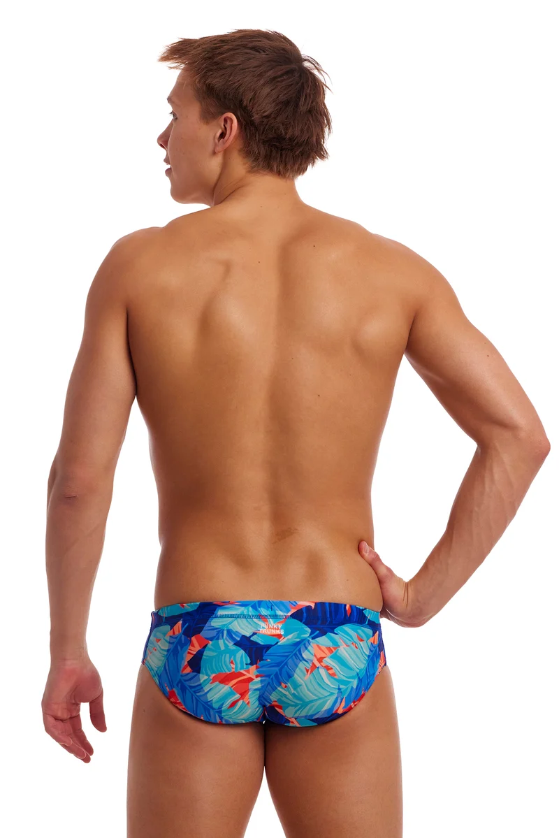 Funky Trunks Mens Seamed Briefs Lotsa Leaves