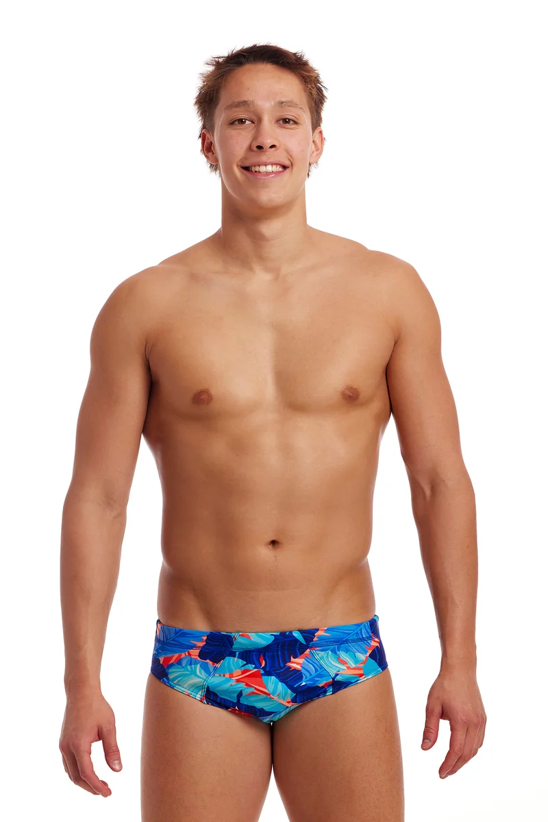 Funky Trunks Mens Seamed Briefs Lotsa Leaves