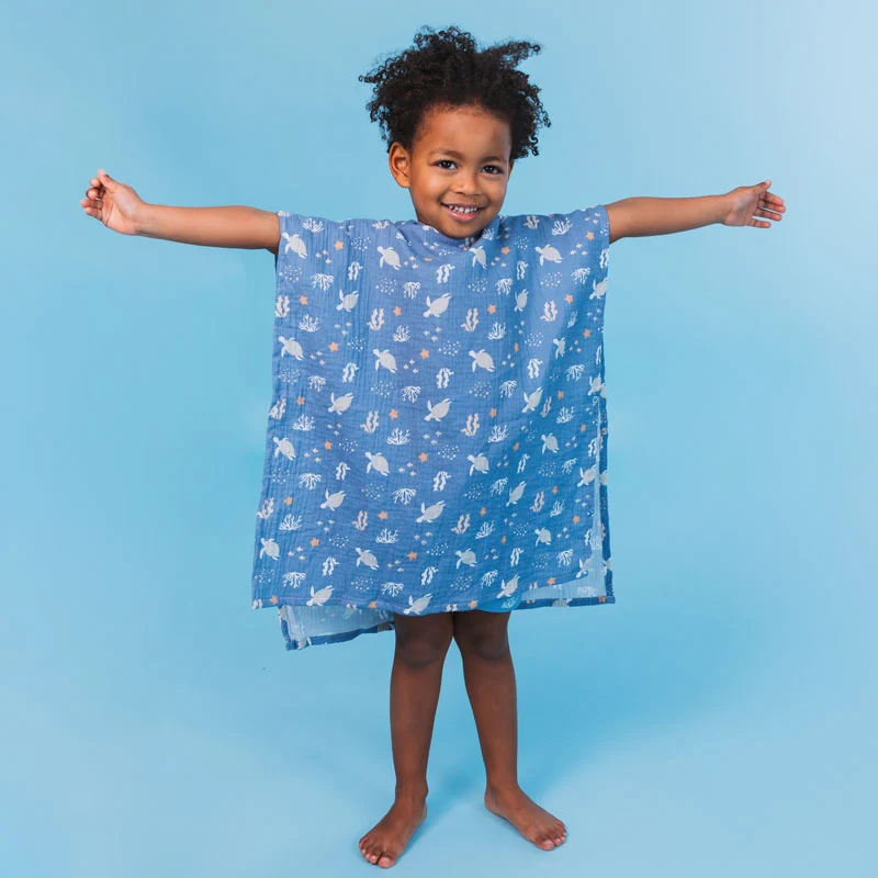 Beach Poncho - Blue - Coral Bliss - 52 x 52 cm