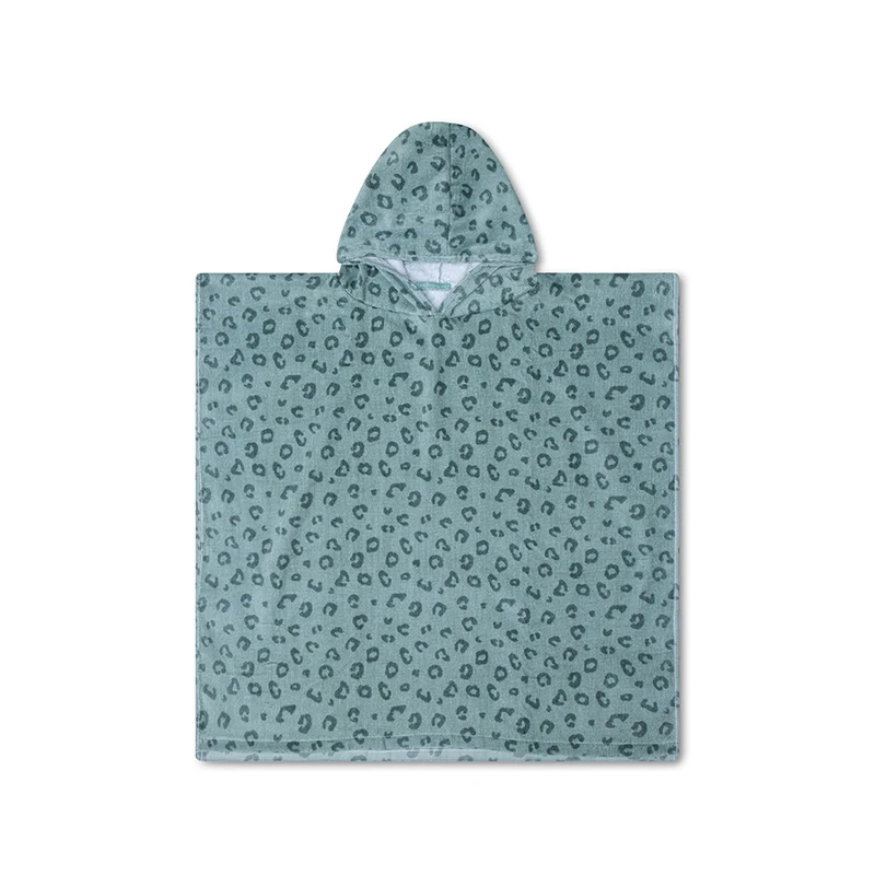 Beach Poncho - Green - Leopard - 65 x 65 cm