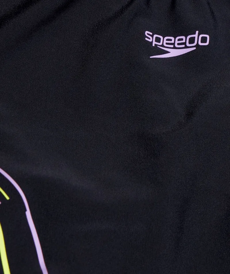 Speedo Badeanzug für Mädchen - Plastisol Placement Muscleback - Schwarz/Lila