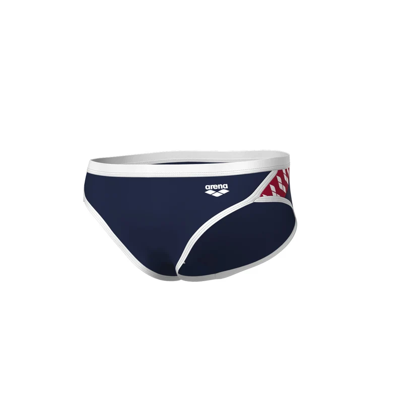 Arena Icons Herren Slip Badehose Solid Navy-White-Red Multi
