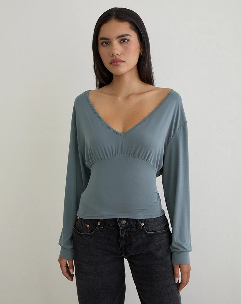 Romari Top in Aschblau