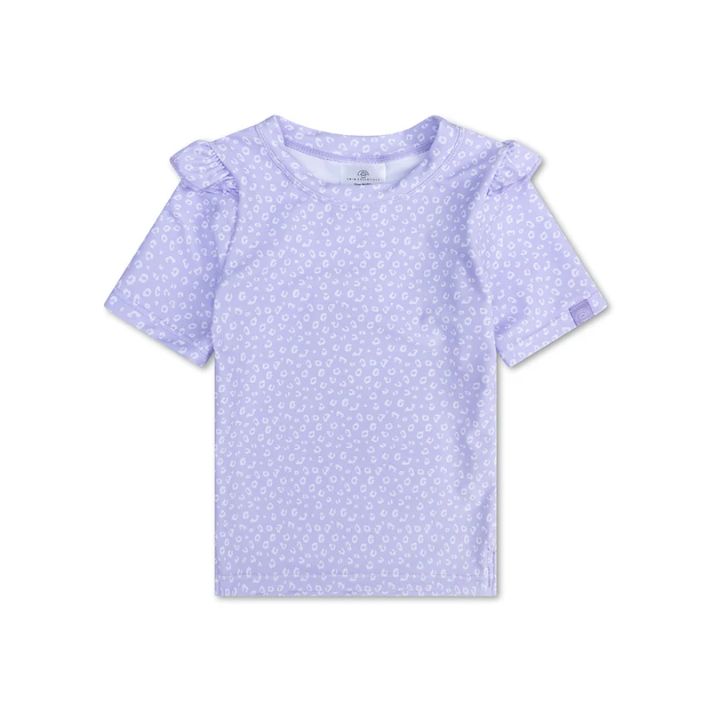 Swimming T-Shirt - Short Sleeve - Lila - Leopard