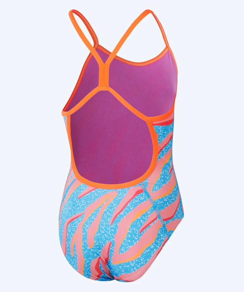 Speedo Badeanzug für Mädchen - Allover Digital V-Back - Blau/Orange