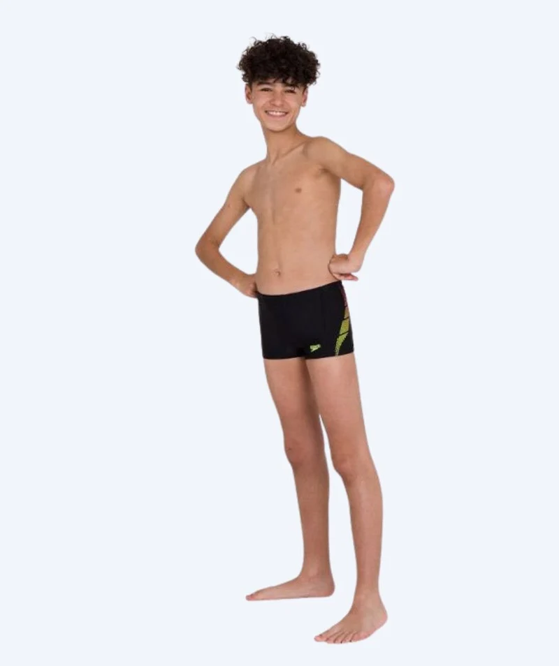 Speedo Aquashorts für Jungen - Placement Panel - Schwarz/Gelb