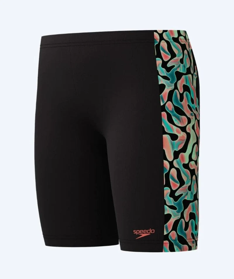 Speedo lange Badehose für Jungen - Digital Panel - Schwarz/Grün