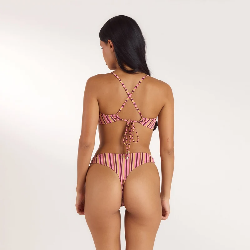 Sunstripe Bikini BH - Retro-Streifen