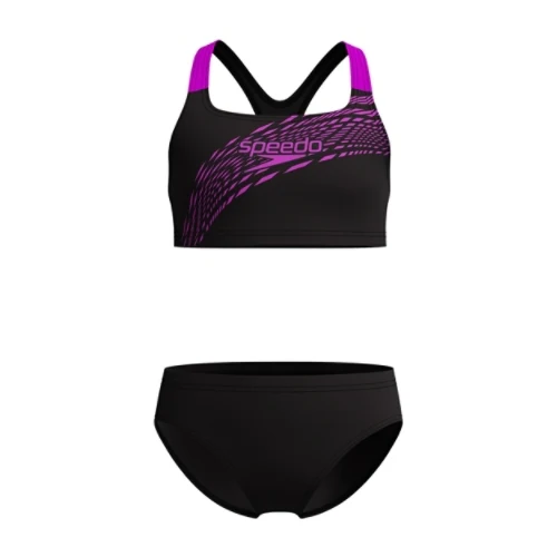 Speedo Girls Medley Bikini Racerback black - purple
