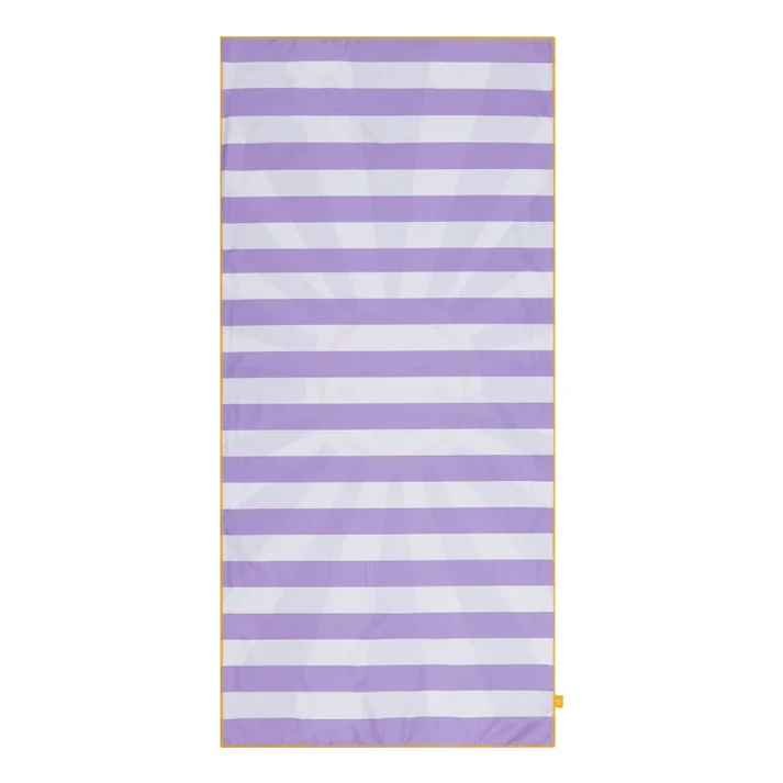 Beach Towel Microfiber - Purple/White - Happy Sunshine - 135 x 65 cm