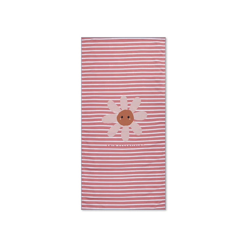 Beach Towel Microfiber - Blue - Daisy Flower 135 x 65 cm