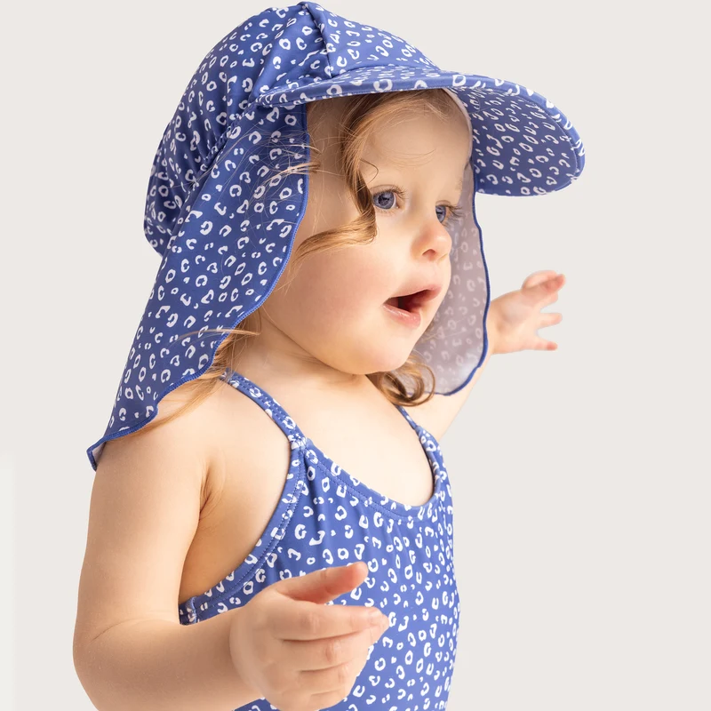Sun Cap - Blue - Leopard