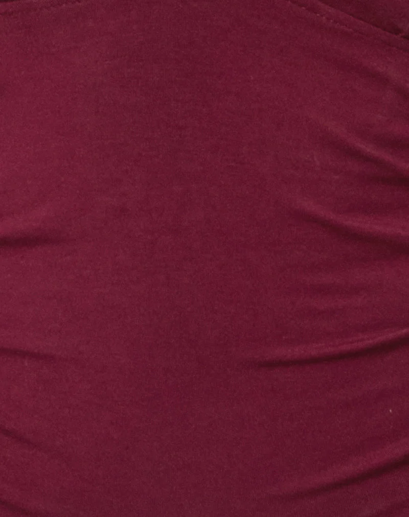 Cosmo Neckholder-Top aus Jersey in Burgund
