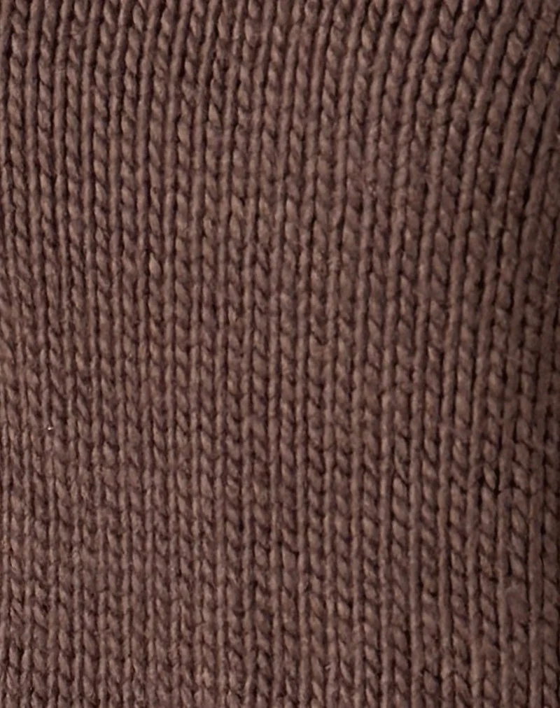 Anasera-Pullover mit schulterfreiem Ausschnitt in Schokoladenbraun