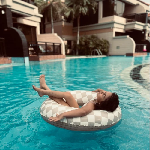 Swim Ring - Beige - Checkmate