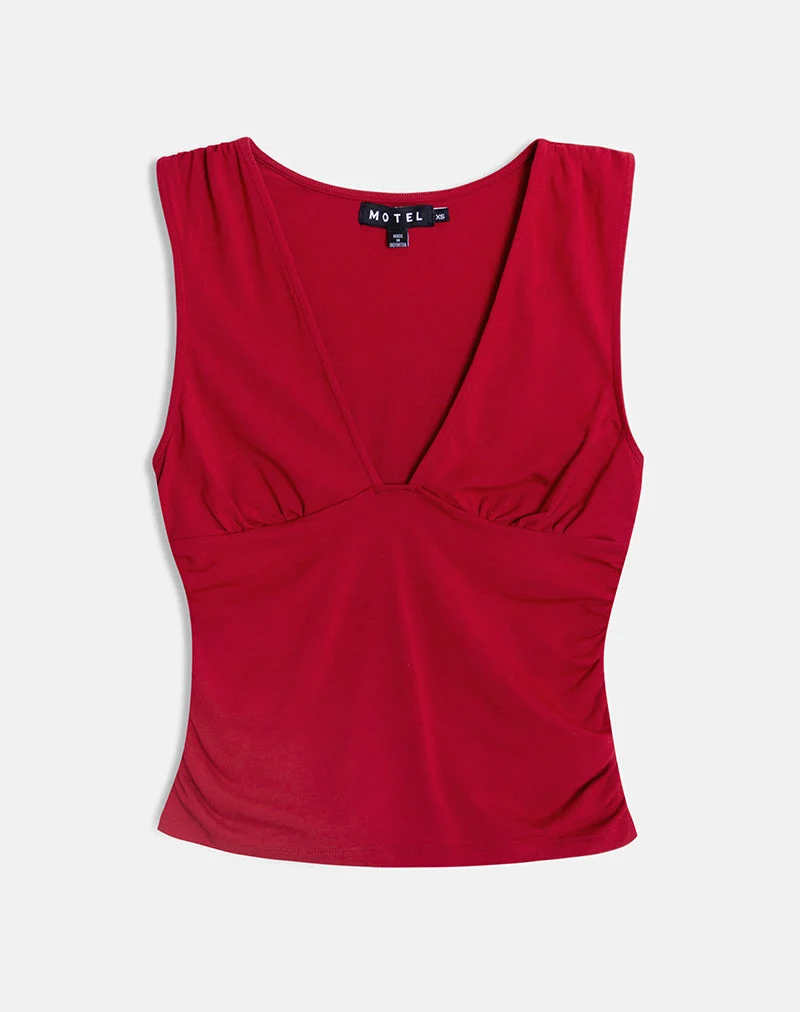 Lycia Plunge Top in Adrenalinrot