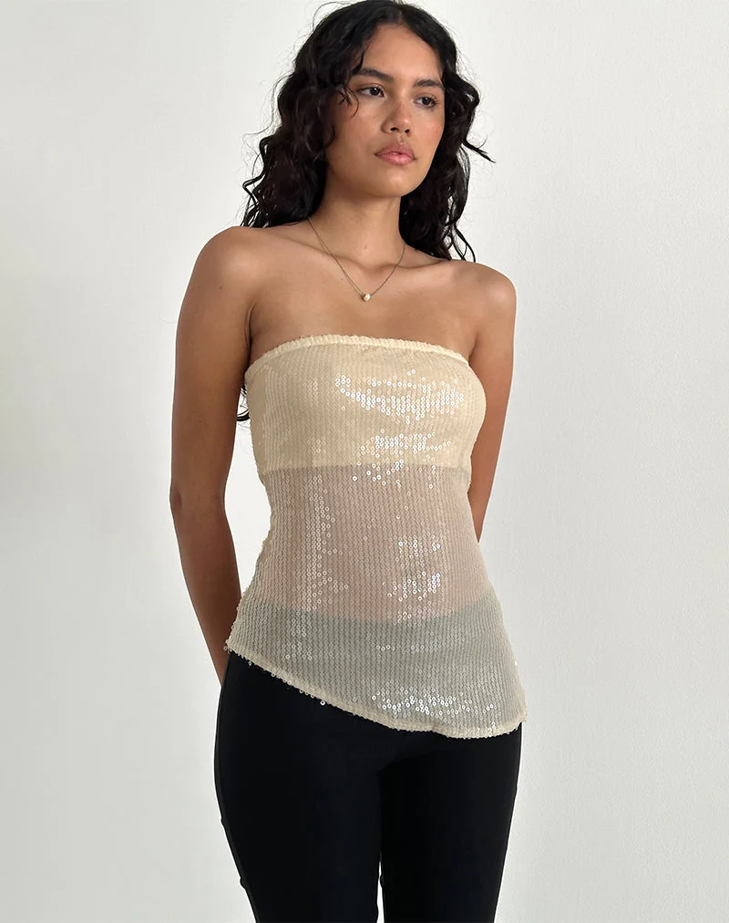 Viksuni Bandeau-Top in Nude Klare getönte Scheibe