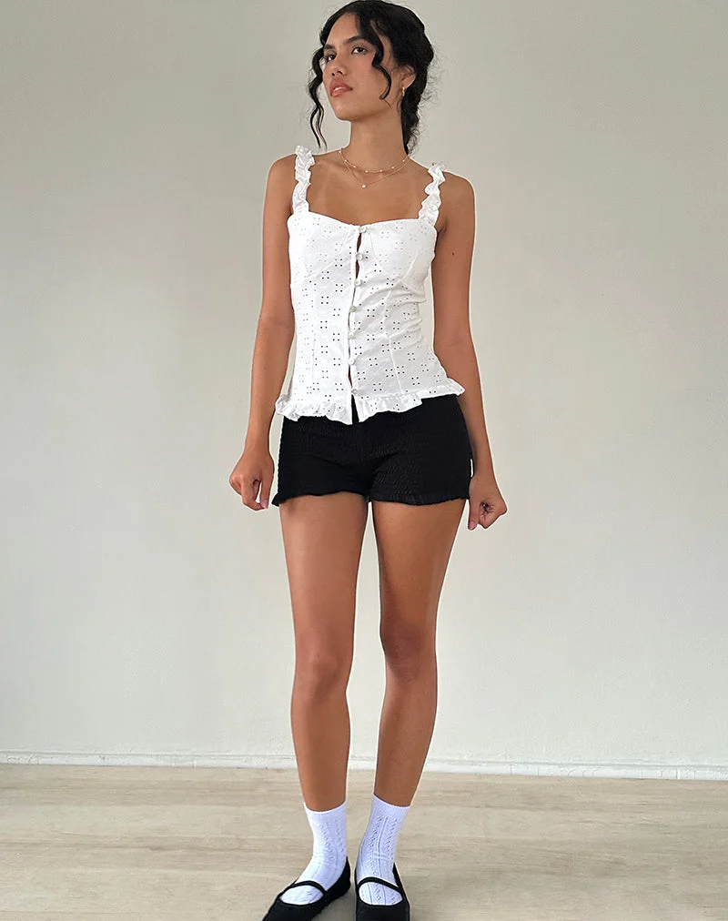 Neroli Korsett-Top in Broderie Weiß