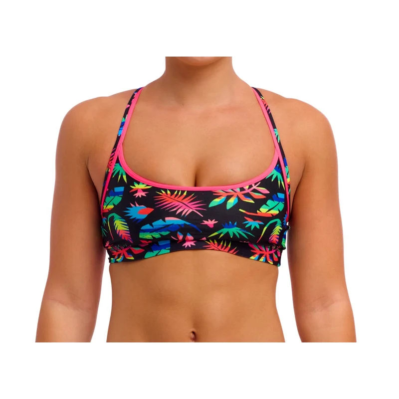 Funkita Damen Bikini Oberteil Sports Top Lost Leaf