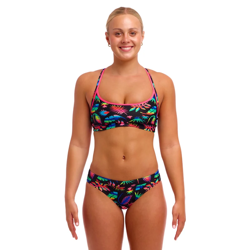 Funkita Damen Bikini Oberteil Sports Top Lost Leaf