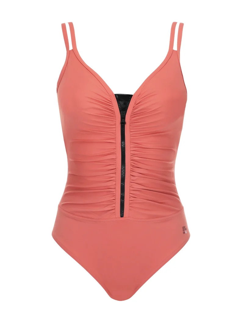 Color Up Zipper Swimsuit