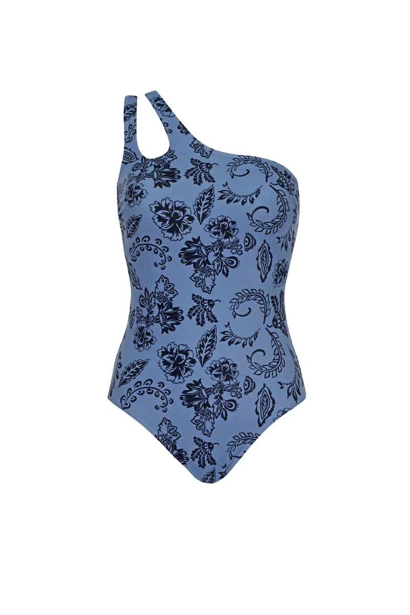 Floral Shade One-Shoulder Swimsuit