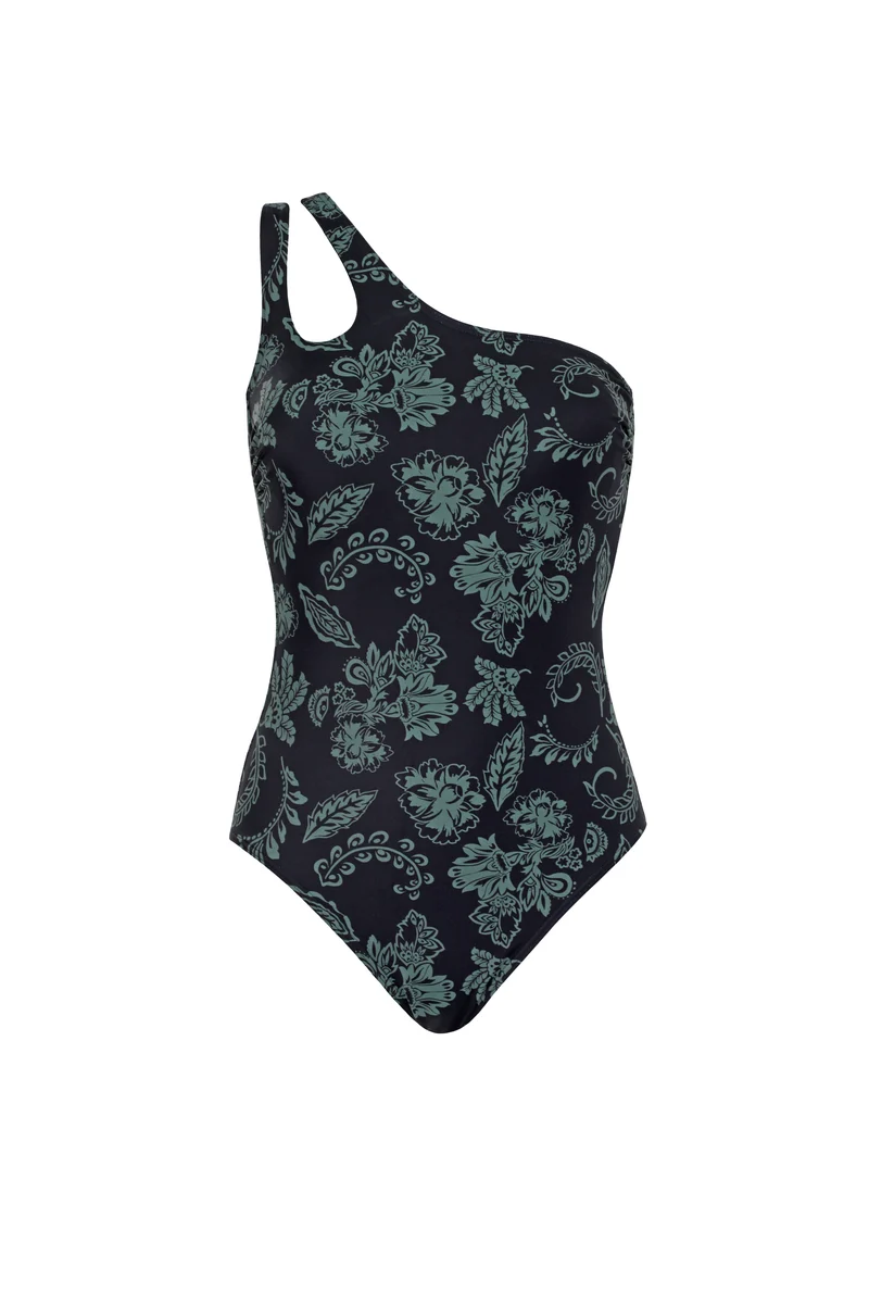 Floral Shade One-Shoulder Swimsuit