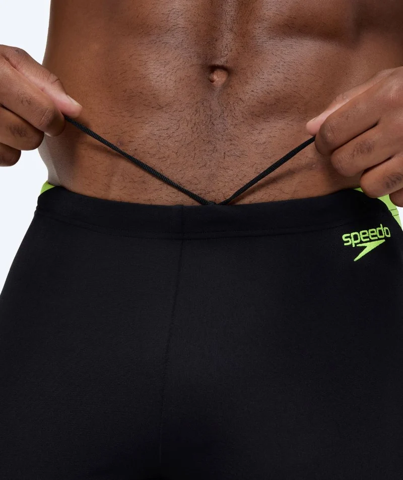 Speedo lange Badehose für Herren - Hyperboom Splice - Schwarz/Gelb