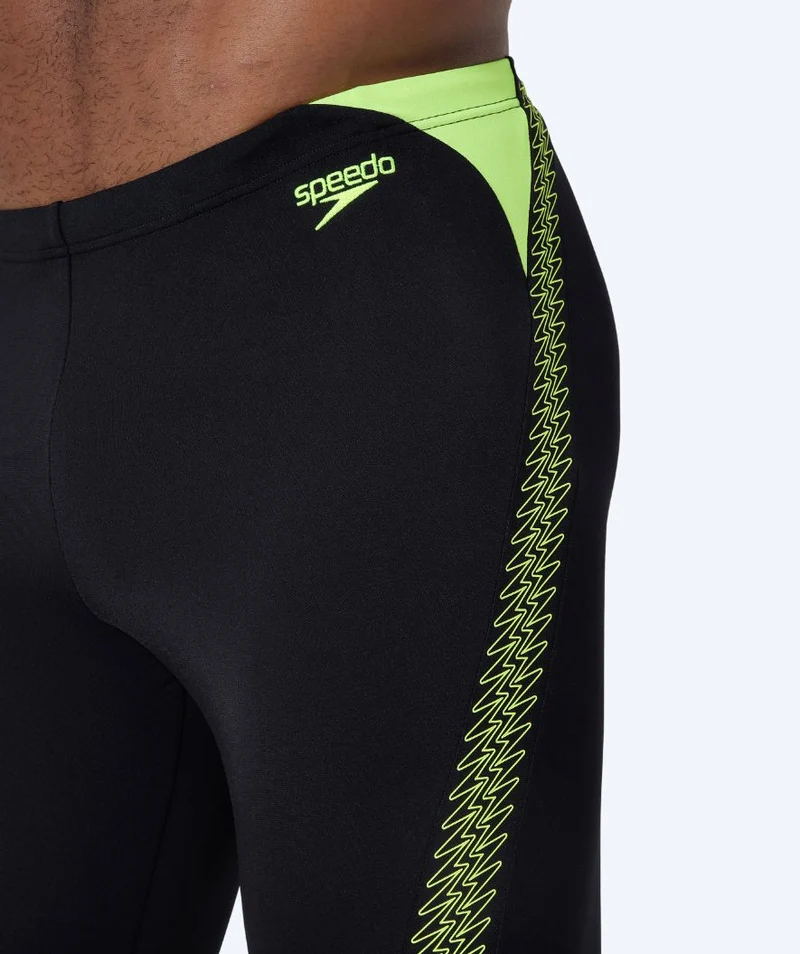 Speedo lange Badehose für Herren - Hyperboom Splice - Schwarz/Gelb