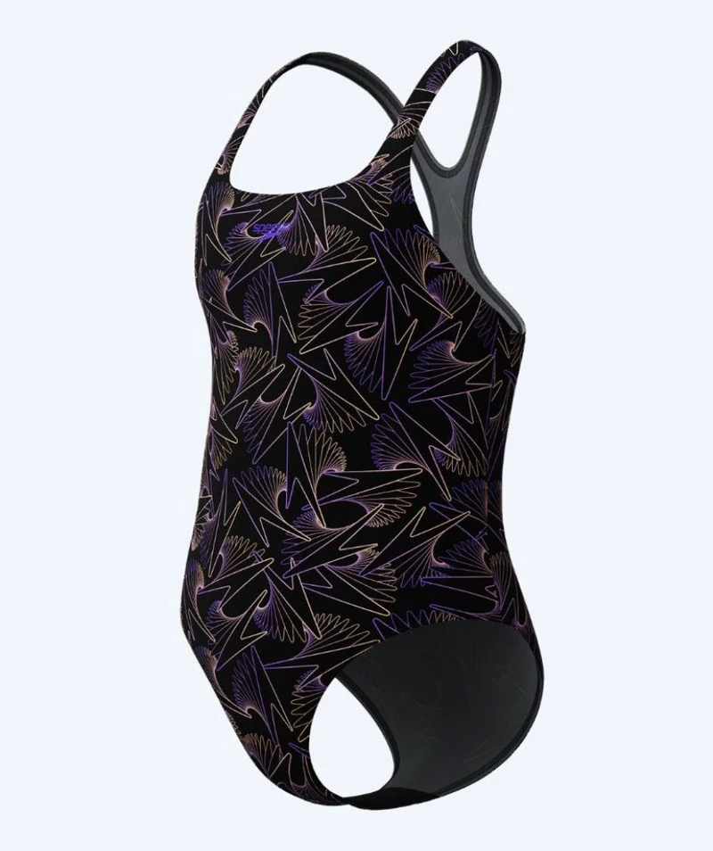 Speedo Badeanzug für Mädchen - Hyperboom Allover Medalist - Schwarz/Lila