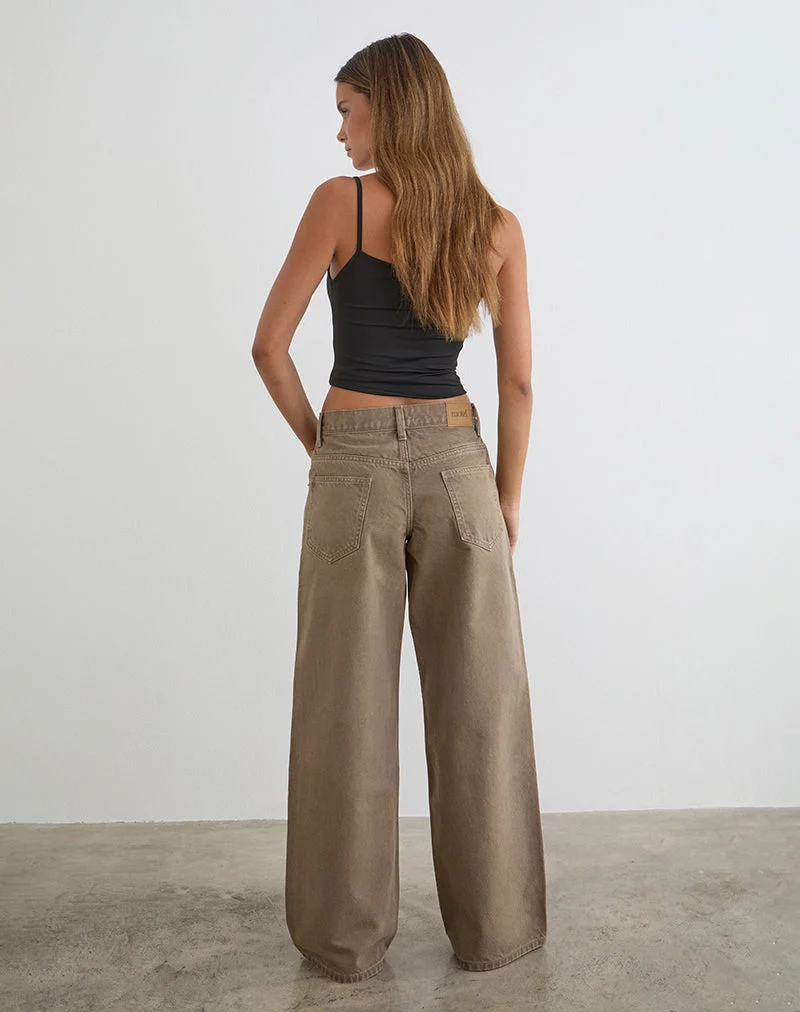 Low Rise Roomy Jeans in Bronze