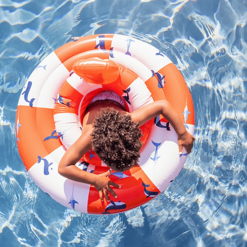 Baby Float - White/Red - Ocean Stripes - 0/1 Years