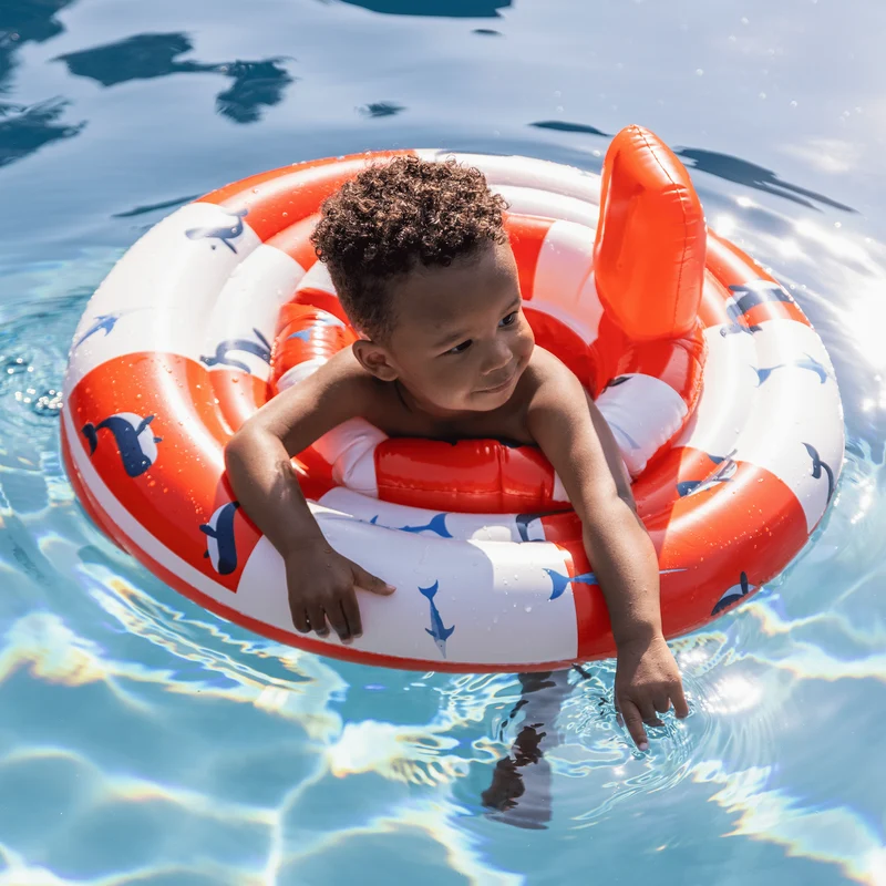 Baby Float - White/Red - Ocean Stripes - 0/1 Years