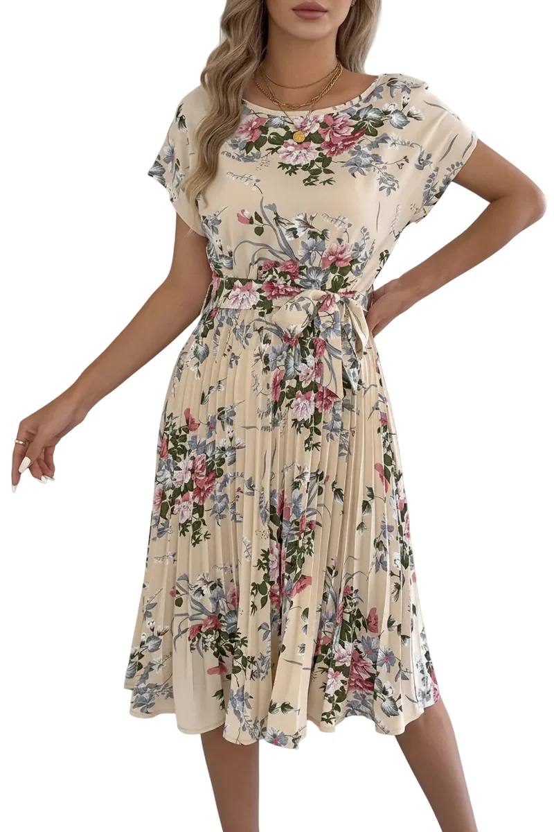 Schickes Retro-Sommerkleid mit Blumenmuster für mühelosen Stil