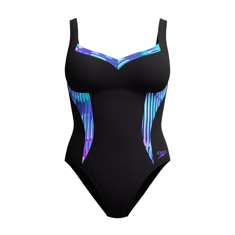 Speedo Damen Shaping Printed LunaElustre Schwimmanzug Indigo Glow