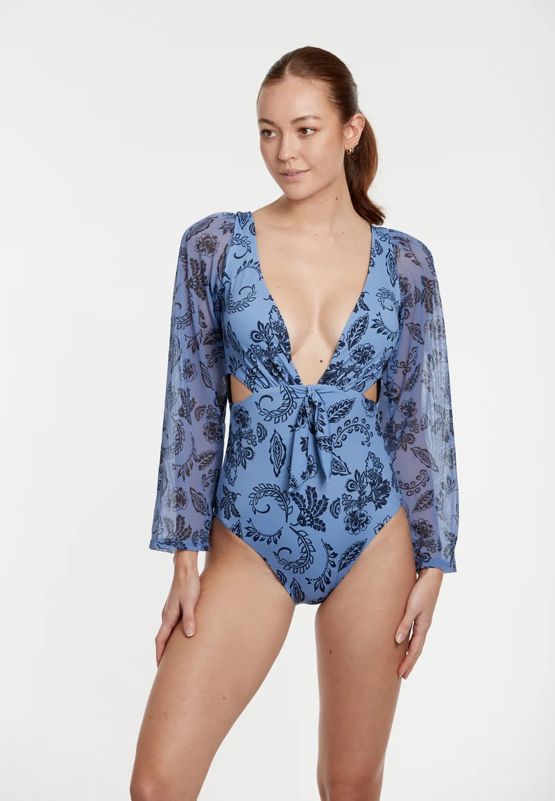 Floral Shade Longsleeve Swimsuit