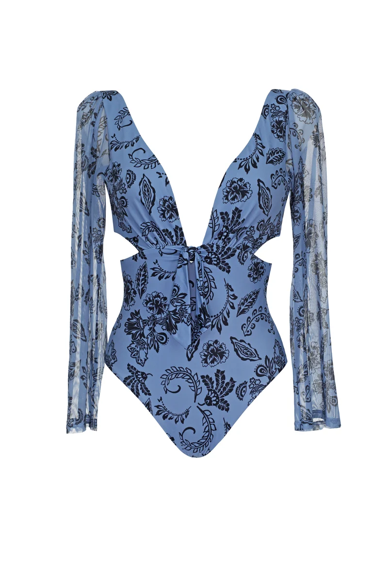 Floral Shade Longsleeve Swimsuit